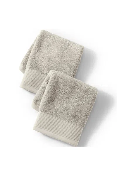 Lands' End Turkish Luxe 2-piece Washcloth Set In Neutral