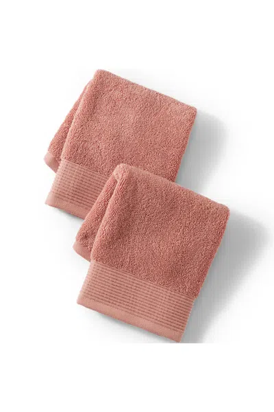 Lands' End Turkish Luxe 2-piece Washcloth Set In Brown