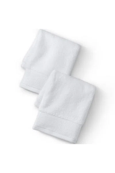 Lands' End Turkish Luxe 2-piece Washcloth Set In White