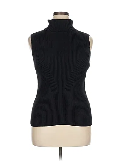 Pre-owned Lands' End Turtleneck Sweater In Black