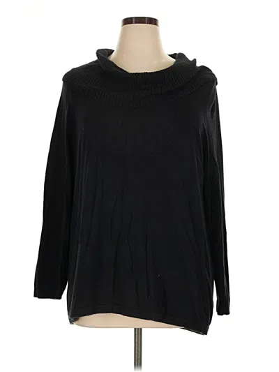 Pre-owned Lands' End Turtleneck Sweater In Black