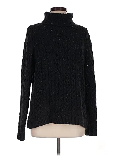 Pre-owned Lands' End Turtleneck Sweater In Black