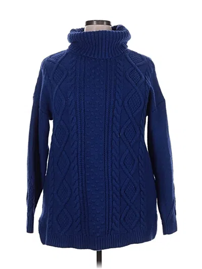 Pre-owned Lands' End Turtleneck Sweater In Blue
