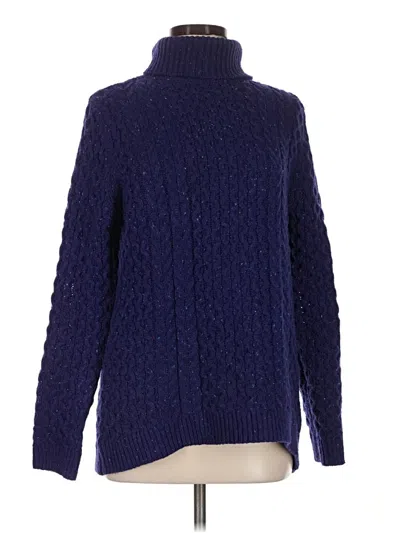 Pre-owned Lands' End Turtleneck Sweater In Blue