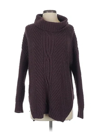 Pre-owned Lands' End Turtleneck Sweater In Burgundy