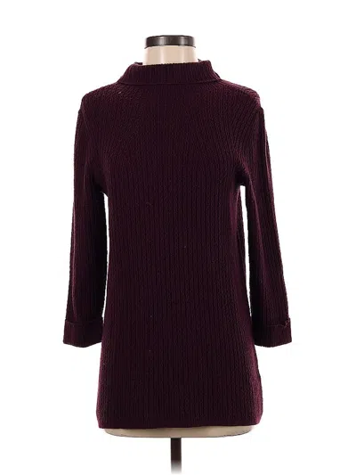 Pre-owned Lands' End Turtleneck Sweater In Burgundy