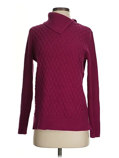 Pre-owned Lands' End Turtleneck Sweater In Burgundy