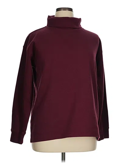 Pre-owned Lands' End Turtleneck Sweater In Burgundy