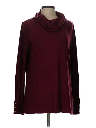 Pre-owned Lands' End Turtleneck Sweater In Burgundy