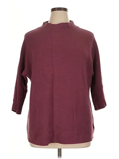 Pre-owned Lands' End Turtleneck Sweater In Burgundy