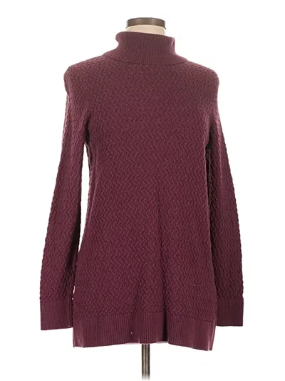Pre-owned Lands' End Turtleneck Sweater In Burgundy