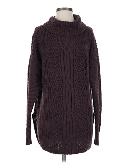 Pre-owned Lands' End Turtleneck Sweater In Burgundy
