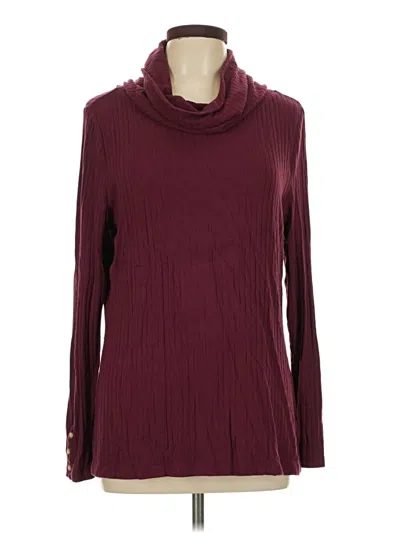 Pre-owned Lands' End Turtleneck Sweater In Burgundy
