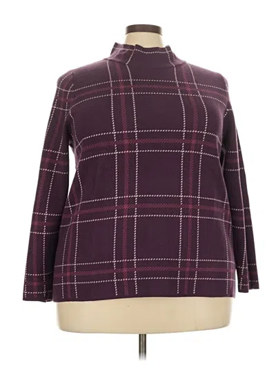 Pre-owned Lands' End Turtleneck Sweater In Burgundy