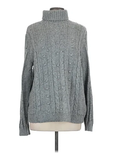 Pre-owned Lands' End Turtleneck Sweater In Gray