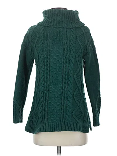 Pre-owned Lands' End Turtleneck Sweater In Green