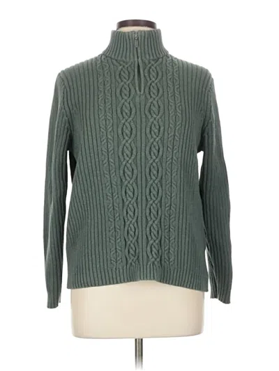 Pre-owned Lands' End Turtleneck Sweater In Green