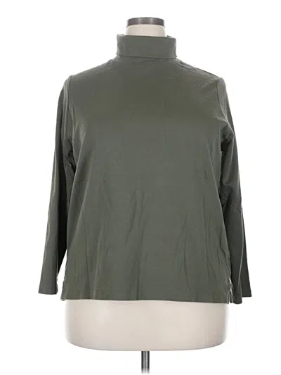 Pre-owned Lands' End Turtleneck Sweater In Green