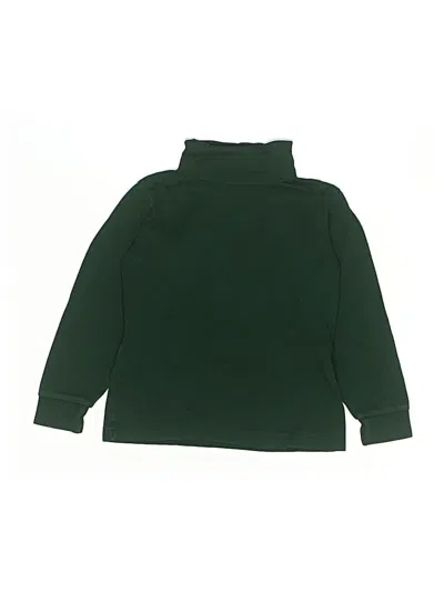 Pre-owned Lands' End Kids'  Turtleneck Sweater In Green
