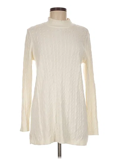 Pre-owned Lands' End Turtleneck Sweater In Ivory