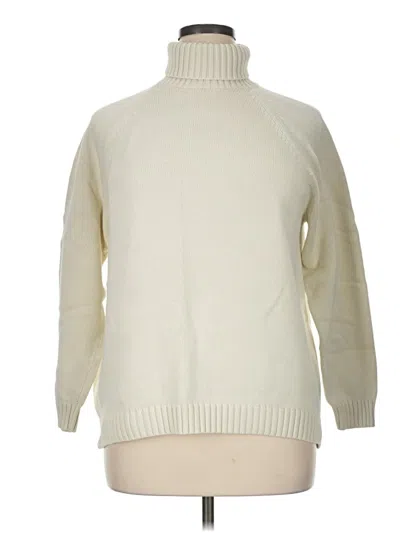 Pre-owned Lands' End Turtleneck Sweater In Ivory
