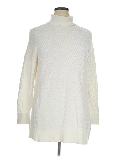 Pre-owned Lands' End Turtleneck Sweater In Ivory
