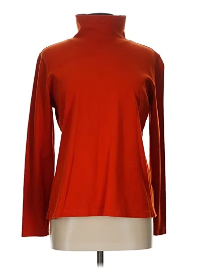 Pre-owned Lands' End Turtleneck Sweater In Orange