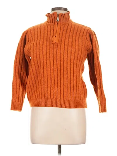 Pre-owned Lands' End Turtleneck Sweater In Orange