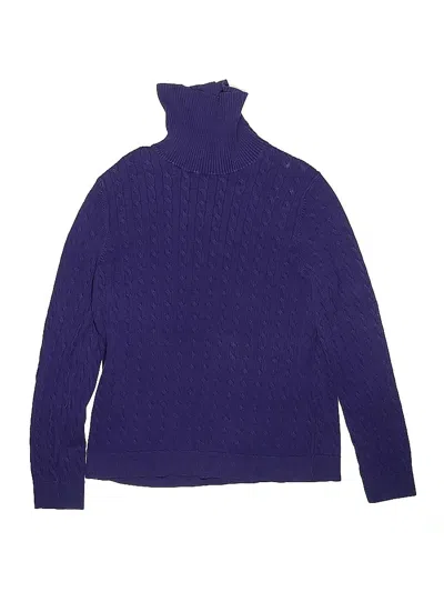 Pre-owned Lands' End Kids'  Turtleneck Sweater In Purple