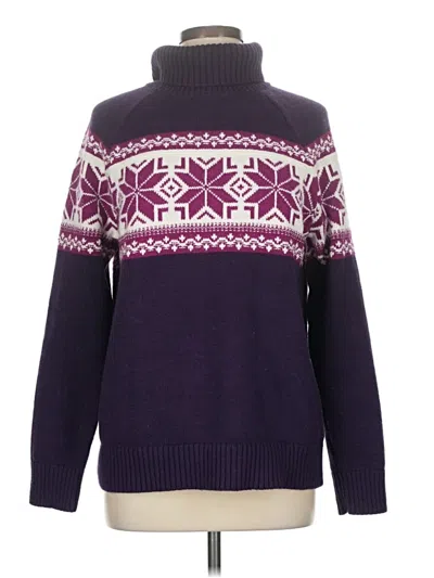 Pre-owned Lands' End Turtleneck Sweater In Purple