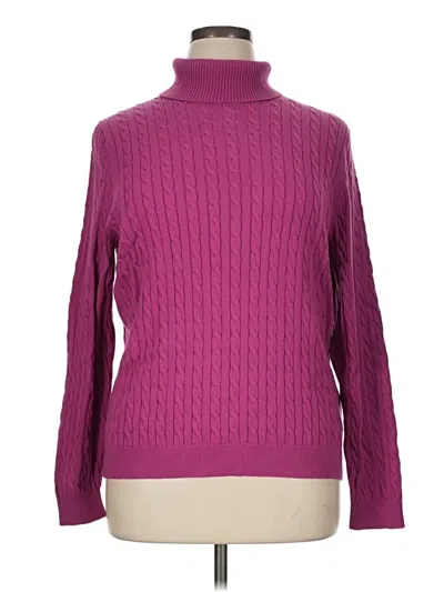 Pre-owned Lands' End Turtleneck Sweater In Purple