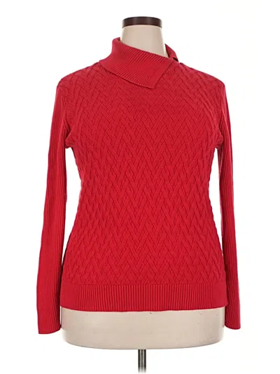 Pre-owned Lands' End Turtleneck Sweater In Red
