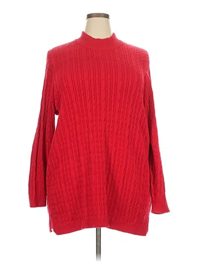 Pre-owned Lands' End Turtleneck Sweater In Red