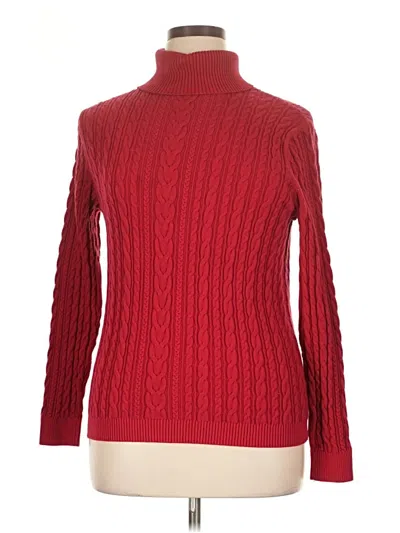 Pre-owned Lands' End Turtleneck Sweater In Red