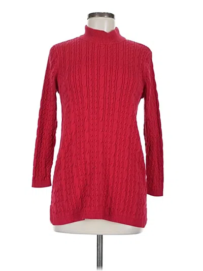 Pre-owned Lands' End Turtleneck Sweater In Red