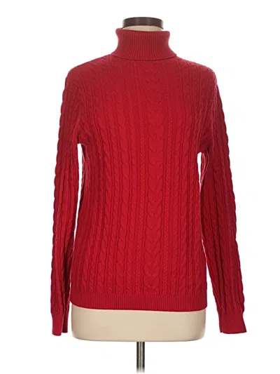 Pre-owned Lands' End Turtleneck Sweater In Red