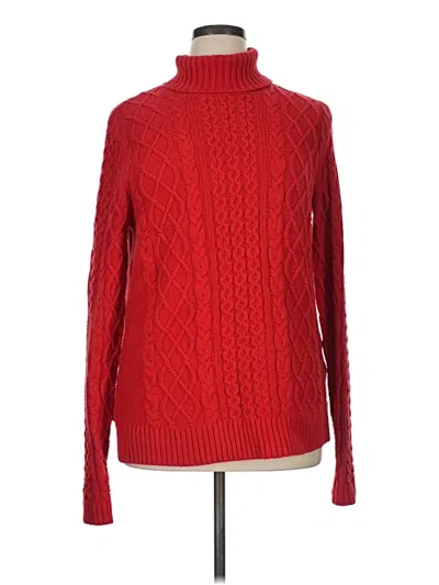 Pre-owned Lands' End Turtleneck Sweater In Red