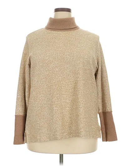 Pre-owned Lands' End Turtleneck Sweater In Tan