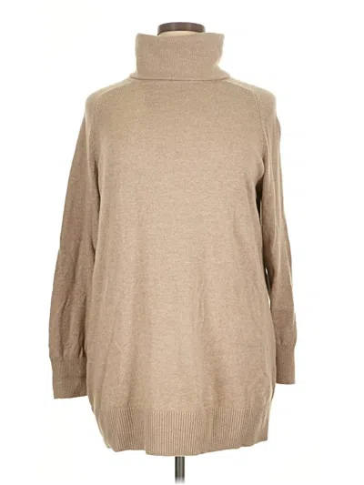 Pre-owned Lands' End Turtleneck Sweater In Tan
