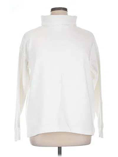 Pre-owned Lands' End Turtleneck Sweater In White