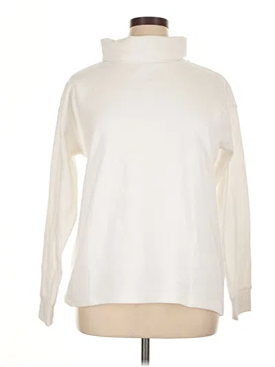 Pre-owned Lands' End Turtleneck Sweater In White
