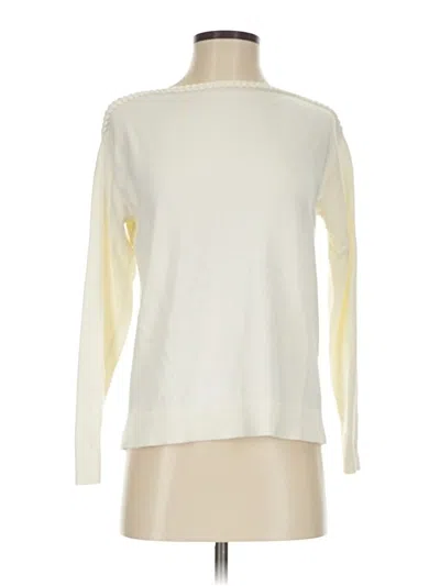 Pre-owned Lands' End Turtleneck Sweater In White
