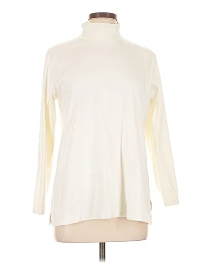Pre-owned Lands' End Turtleneck Sweater In White