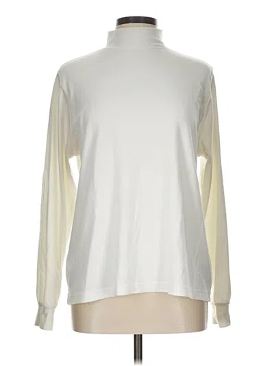 Pre-owned Lands' End Turtleneck Sweater In White
