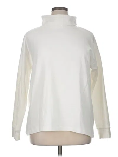 Pre-owned Lands' End Turtleneck Sweater In White