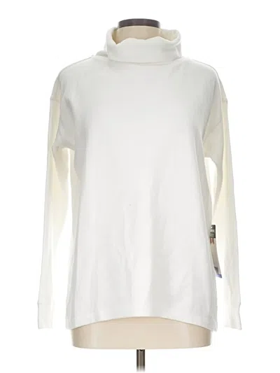 Pre-owned Lands' End Turtleneck Sweater In White