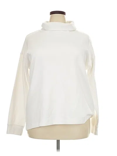 Pre-owned Lands' End Turtleneck Sweater In White