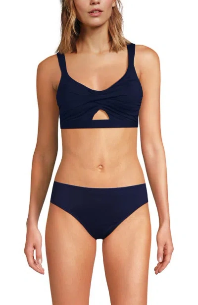Lands' End Twist Front Bikini Top In Blue