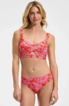 Lands' End Twist Front Bikini Top In Red