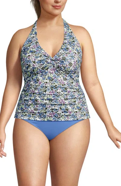 Lands' End Twist Halter Tankini Top In Multi